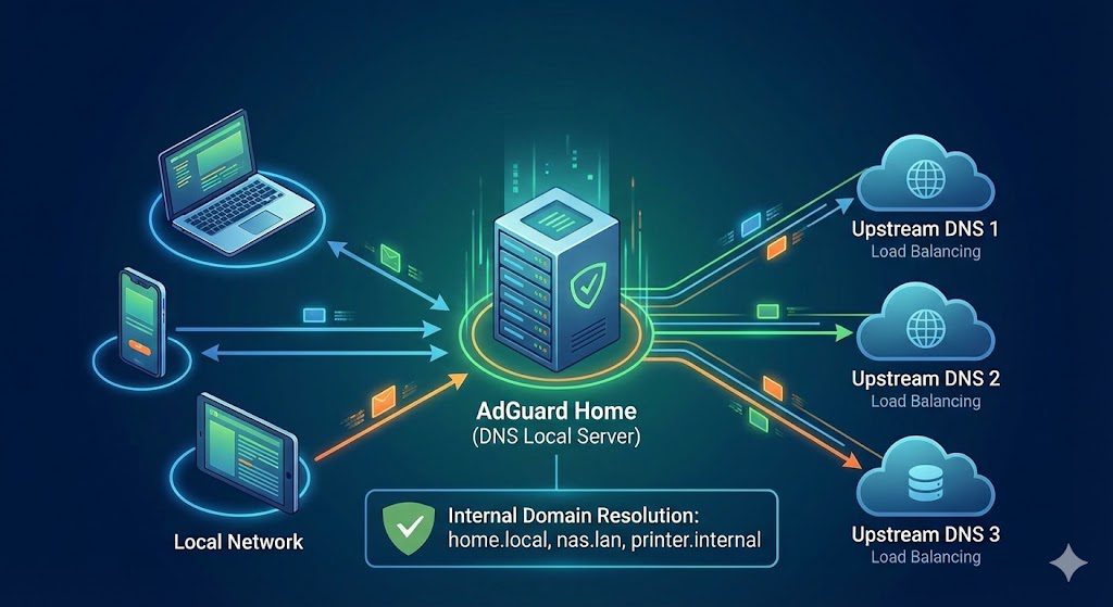 Phần 15: Sử dụng AdGuard Home Làm DNS Local Server – Load Balancing & Domain Nội Bộ